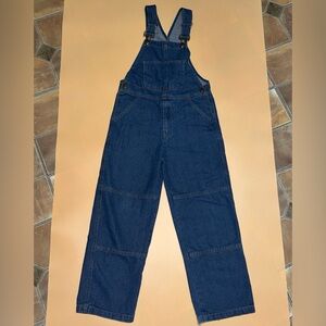 Kids Denim Blue Overalls; Size 10; Adjustable Strap Distressed Hem